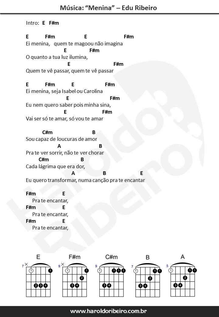 Cifra Me Namora - Edu Ribeiro  Cifras de musicas, Cifras violão, Cifras  simplificadas