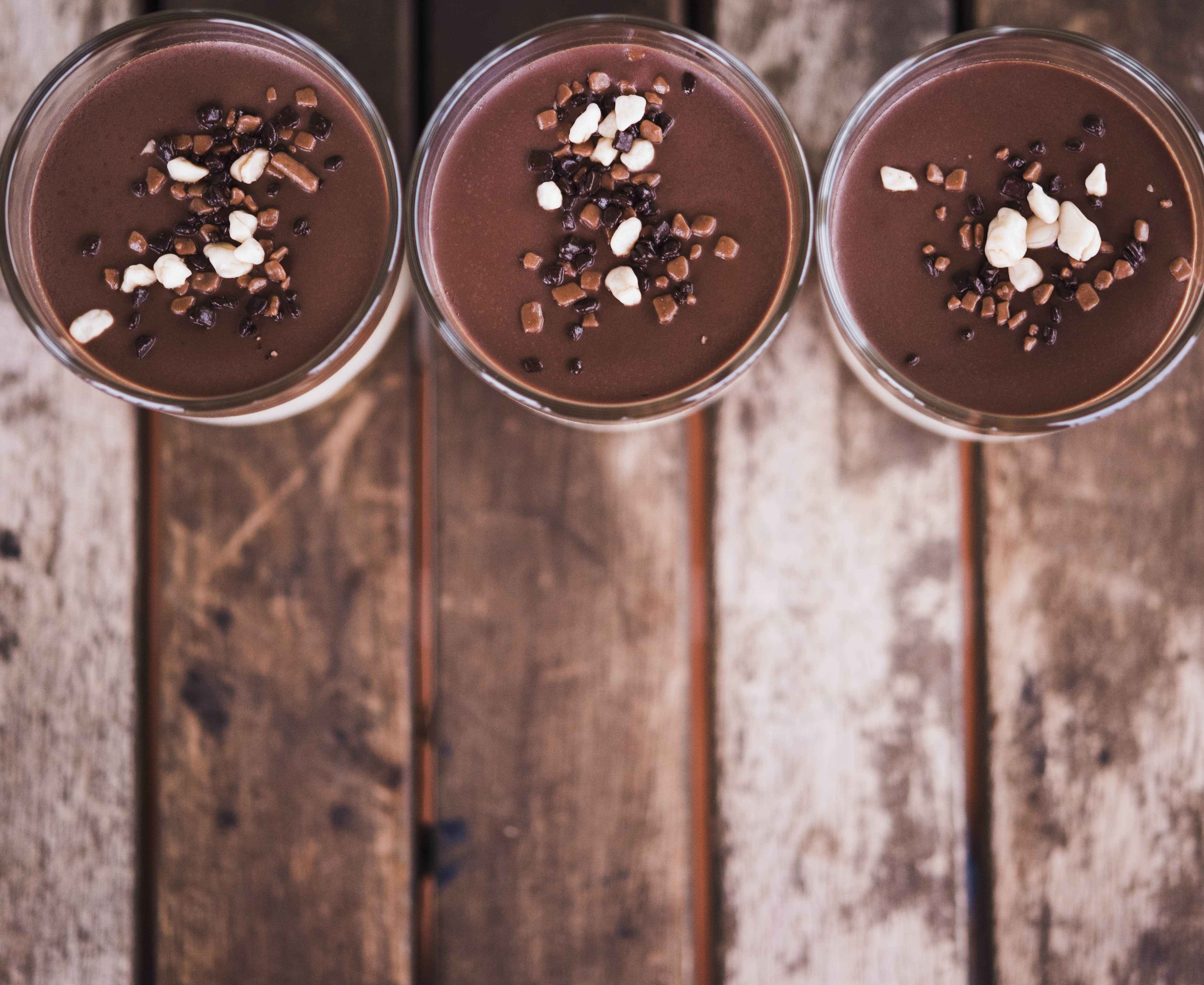 Receita saud�vel de mousse de chocolate