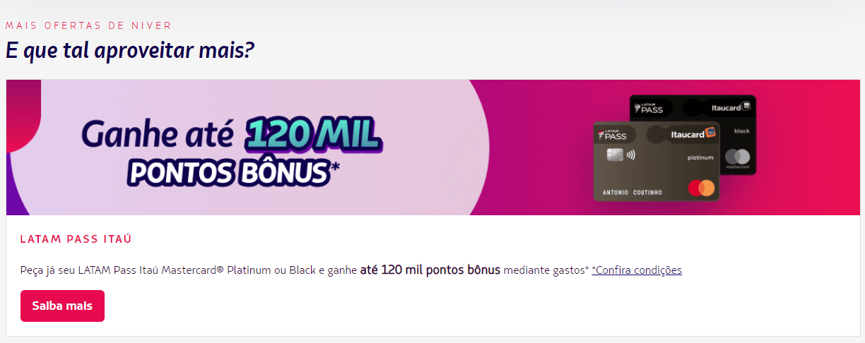Turbine suas Milhas e Viagens AtÃ mil Milhas AÃreas ao solicitar o cartÃo Latam Pass