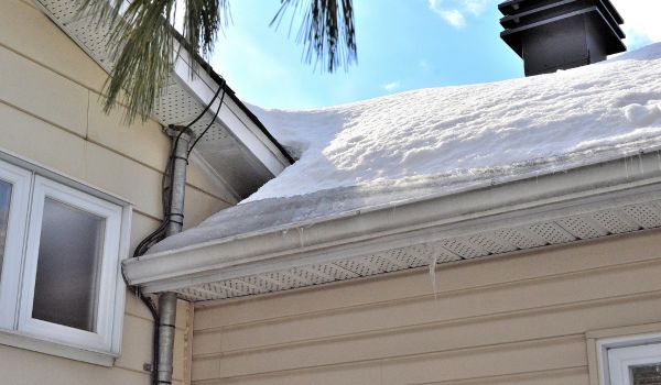 An image of ice in roof