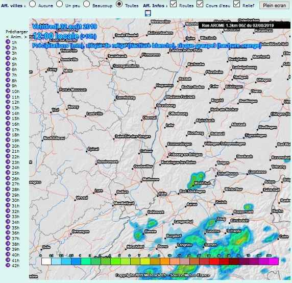 carte prevision prcipitations comparatif pluie prevision