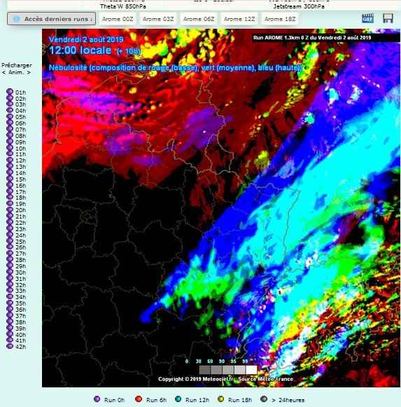 carte nebulosite prevision meteo comparatif nuages