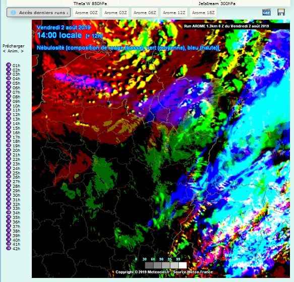 carte nebulosite prevision comparatif temps